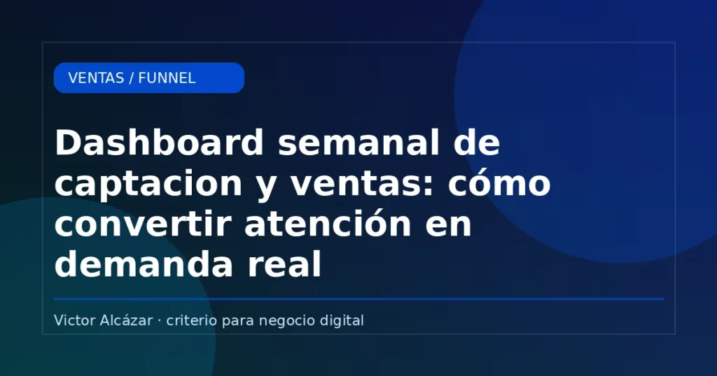 Imagen destacada: Dashboard semanal de captacion y ventas: cómo convertir atención en demanda real